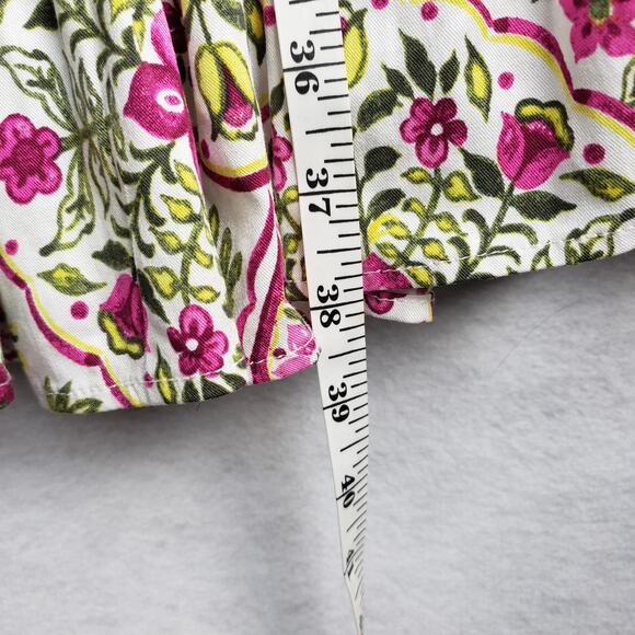 Torrid Women's 1X Keyhole Challis Skater Dress Pink Green Micto Floral New - Picture 8 of 11